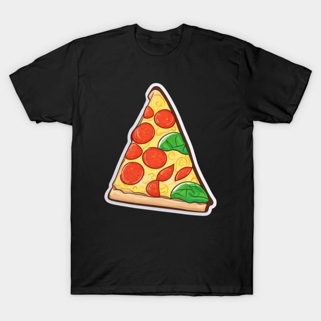 Cartoon Pizza Slice T-Shirt by ZiaZiaShop
